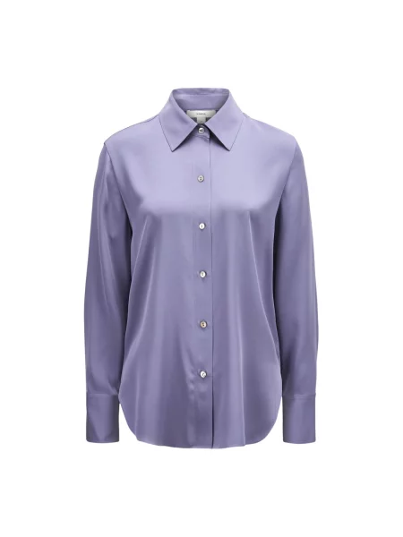 Jedwabna koszula Vince fioletowa