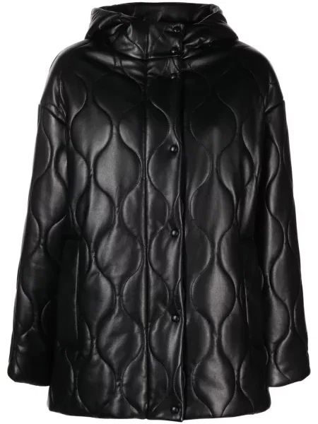 Pikowana kurtka skórzana Stand Studio czarna