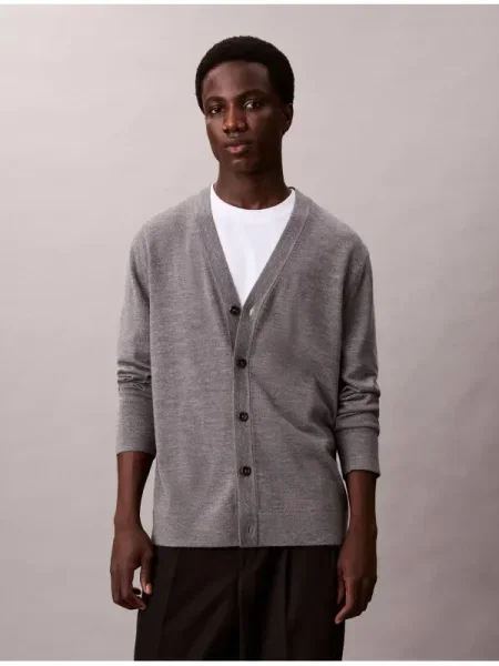 Calvin Klein De lână cardigan gri