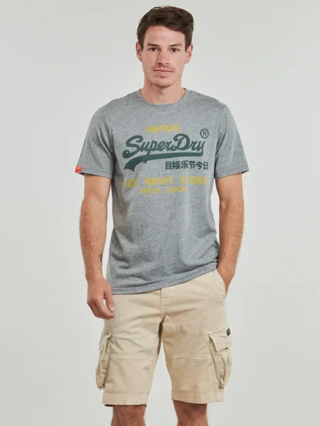 Klasszikus póló Superdry autogrammal szürke