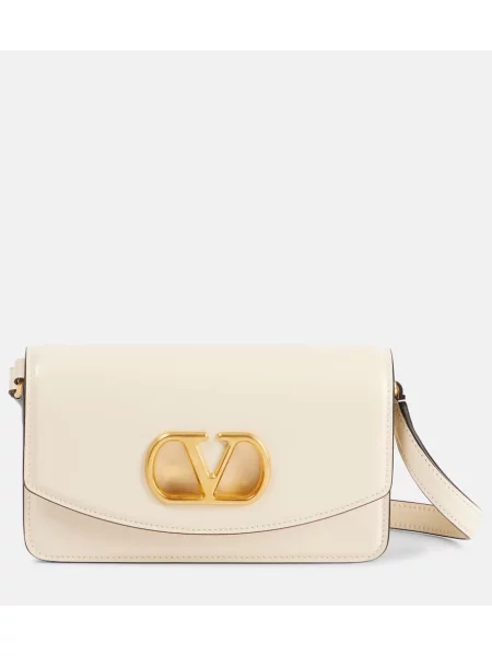 Geantă plic Valentino Garavani din piele alb