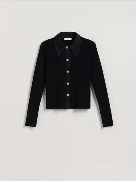 Reserved Bluză cu adaos de negru