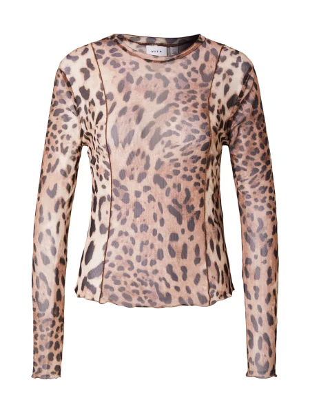 VILA Tricou VININNA maro / maro deschis negru