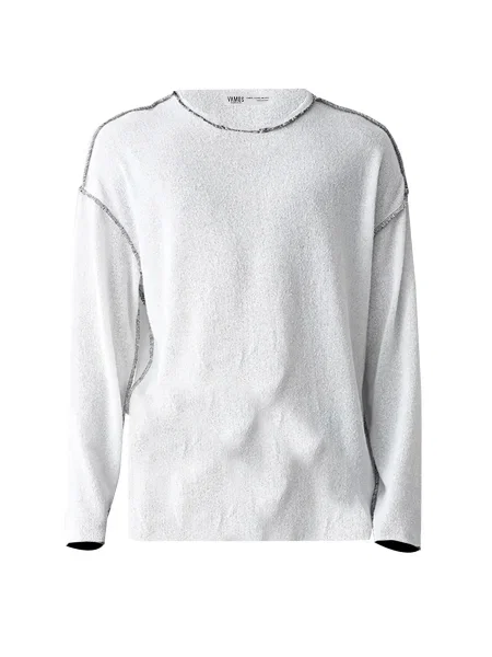 VAMOS CLO Pulover Charlotte gri deschis alb