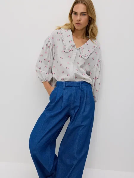 Reserved Джинси wide leg зі складками синій