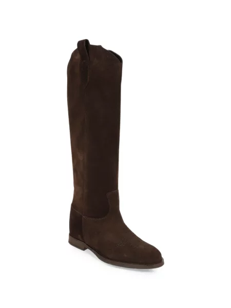 Botine Via Roma 15 din piele de căprioară maro