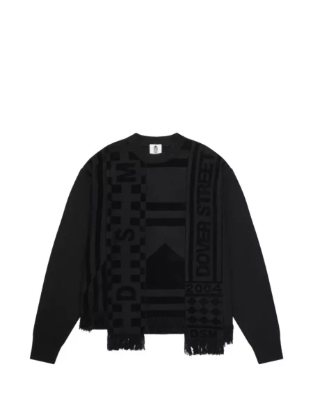 Pulover Dover Street Market cu franjuri streetstyle negru