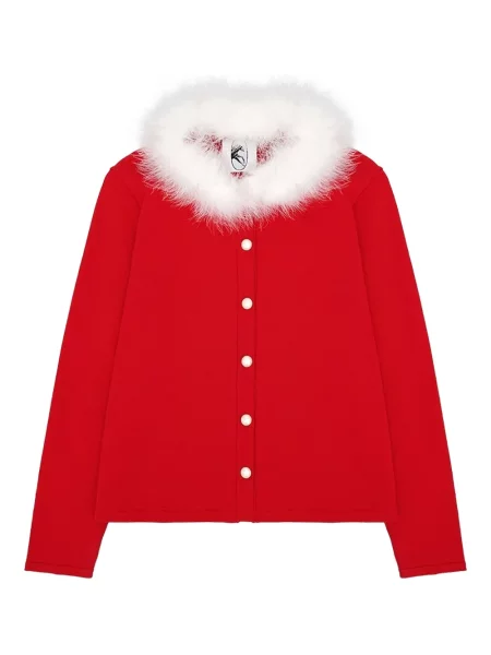 Cardigan Sleeper cu pene roșu