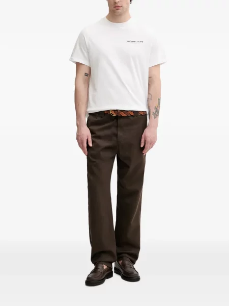 Tricou Michael Kors din jerseu cu autograf alb