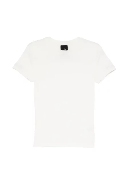 Scurt tricou Thom Krom cu decolteu rotund alb