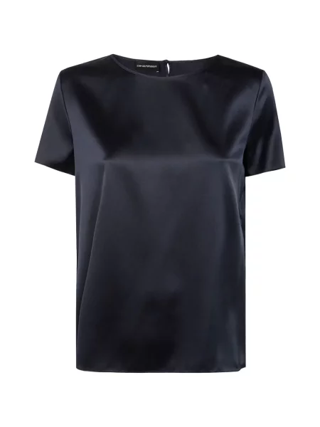 Scurt bluză Emporio Armani de mătase albastru