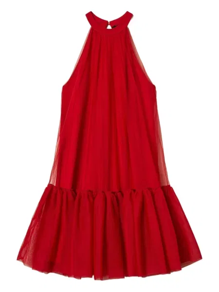 Rochie mini Twinset cu volane de costum roșu