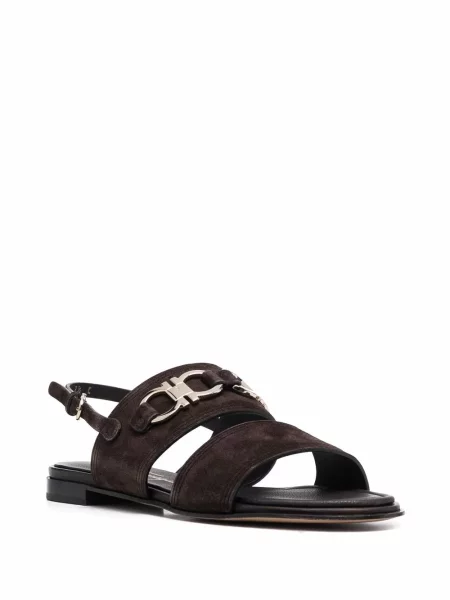 Sandale Ferragamo din piele de căprioară maro