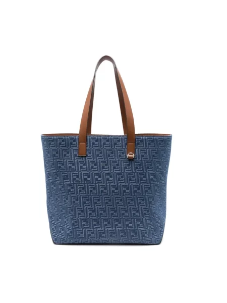 Haftowana torba Fendi niebieska