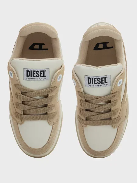 Кожаные кроссовки Diesel бежевые