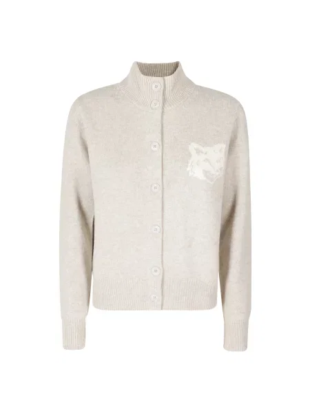 Kardigan Maison Kitsune wełniany beżowy