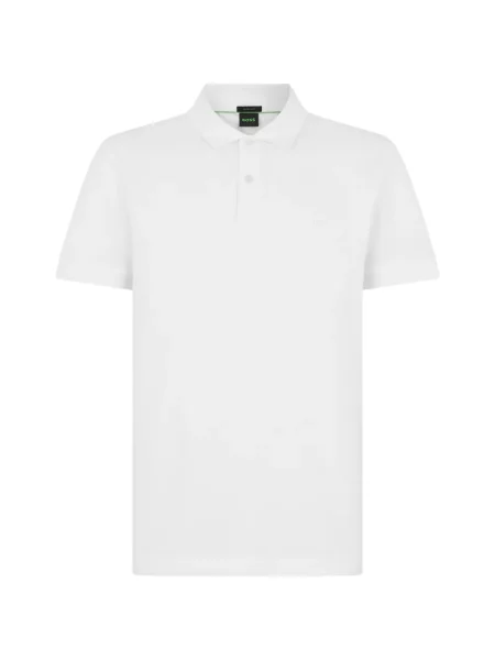 Tricou polo Boss cu broderie alb