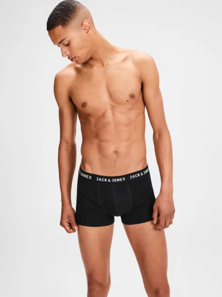 JACK & JONES Boxerky čierna biela