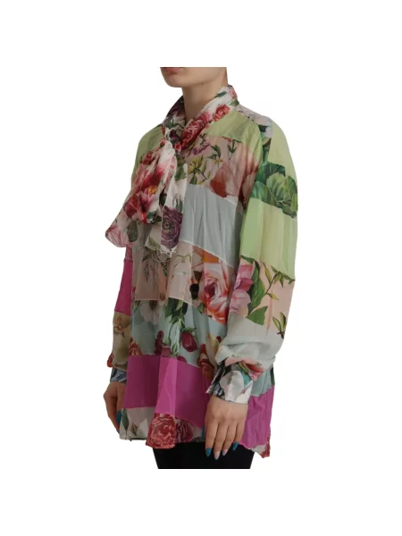 Długa wielobarwność bluzka Dolce And Gabbana z długim rękawem