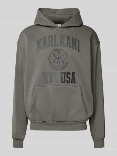 Bluza z kapturem nadrukiem z logo i kieszenią kangurką Karl Kani