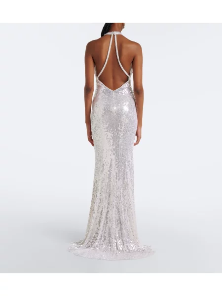 Rochie Jenny Packham cu gât halter alb
