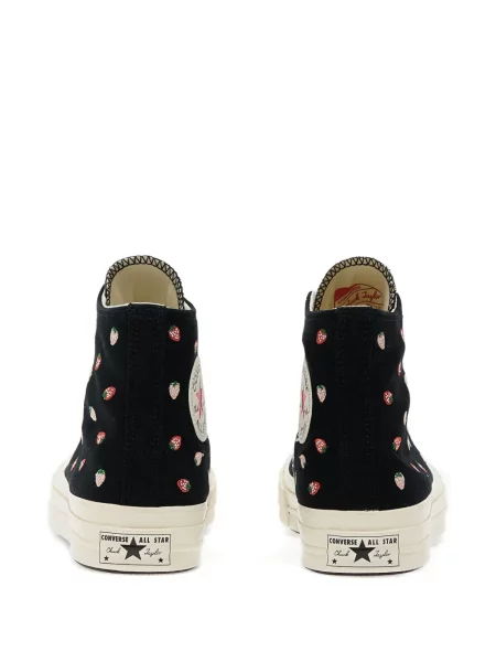 Sneakerși Converse cu broderie cu model floral cu platformă negru