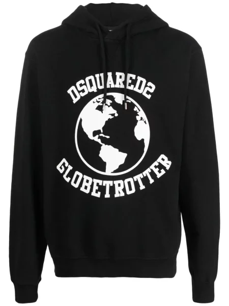 Hanorac cu glugă Dsquared2 cu imagine negru