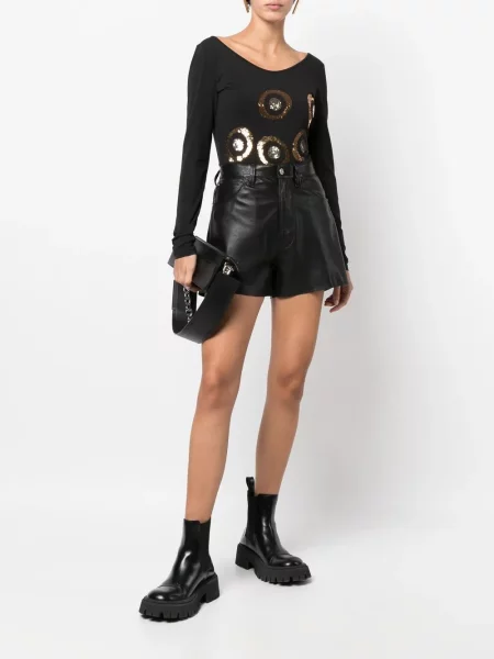 Dlouhý top Versace Pre-owned černý