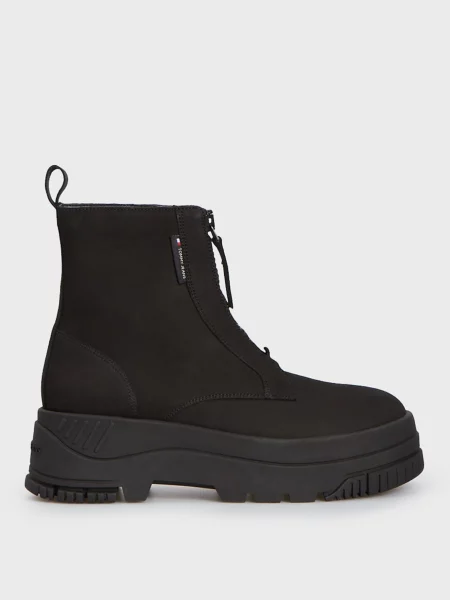 Сапоги Tommy Jeans из нубука черные