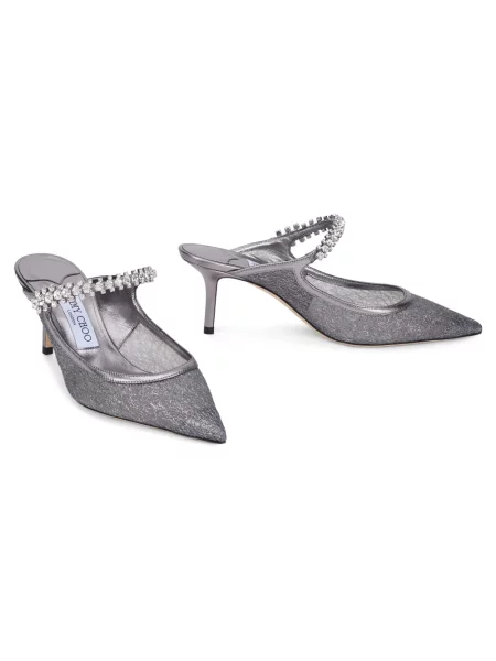 Klapki Jimmy Choo skórzane szare