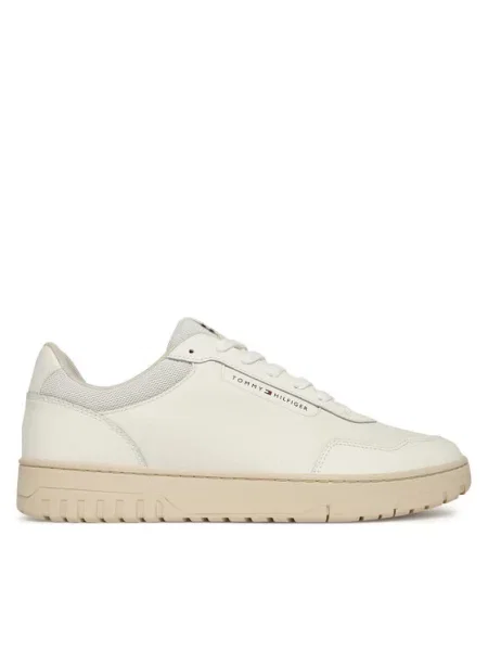 Tommy Hilfiger Sneakersy Th Basket Core Écru biela