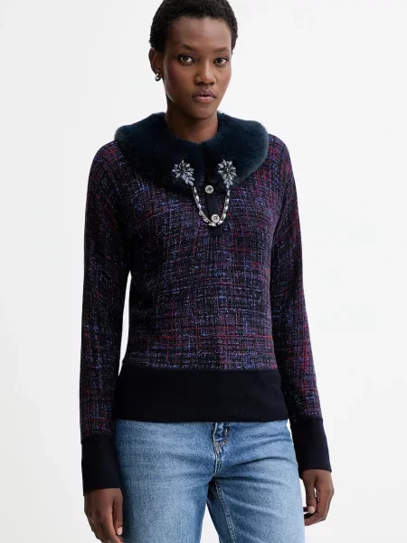 Dvostrani pulover Blugirl Blumarine tamno plava