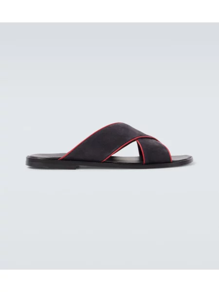 Sandale Manolo Blahnik din piele de căprioară albastru