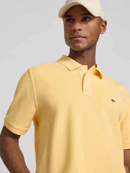 Koszulka polo o kroju regular fit z wyhaftowanym logo Fynch-hatton żółte