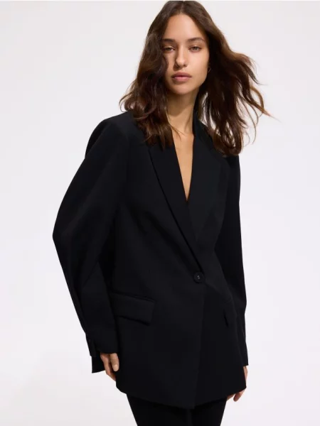 Reserved Blazer cu un singur nasture negru