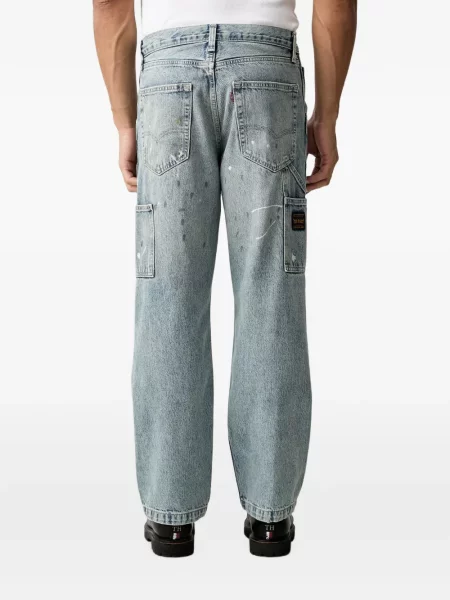 Pantaloni scurți din denim Levi's® din dantelă zdrențuiți cu talie înaltă albastru