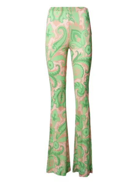 Pantaloni Etro cu model paisley verde