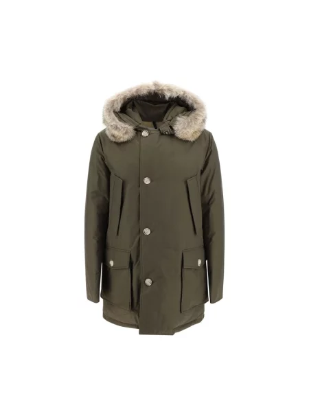Parka Woolrich z futerkiem zielona
