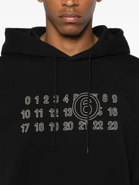 Hanorac cu glugă Mm6 Maison Margiela cu imagine negru