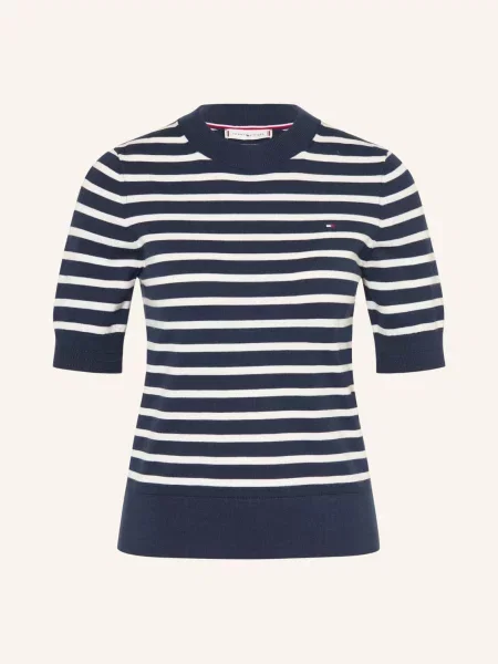 Tommy Hilfiger Pletené Tričko / tmavě modrá bílá