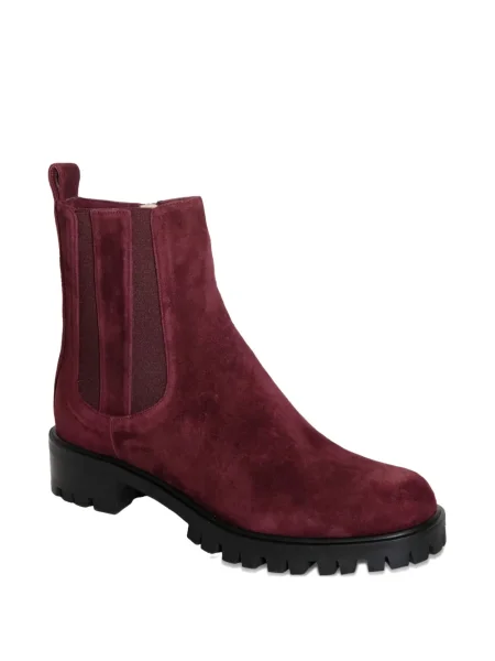 Botine Chuckies din piele de căprioară roșu