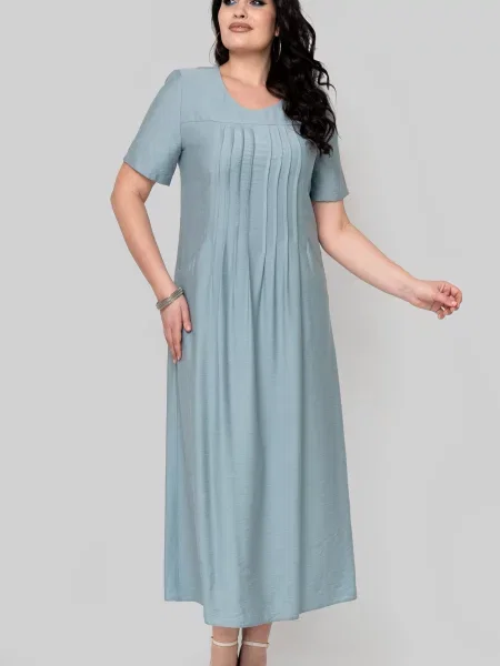 Лляна Сукня міді All Posa м'ятний