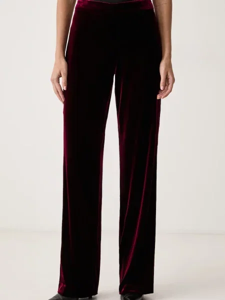 Luisa Spagnoli pantaloni wide leg pentru femei cu amestec de mătase Offida