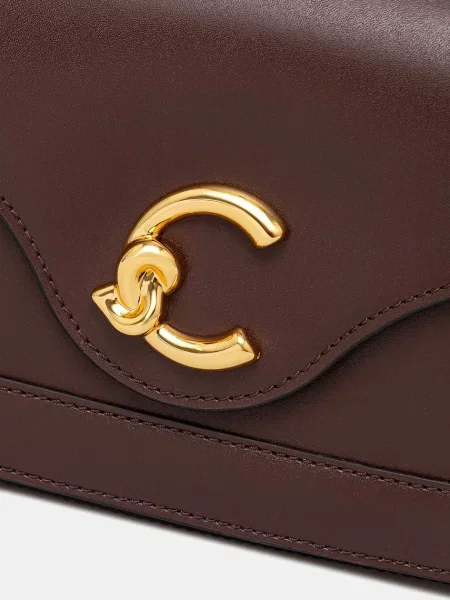 Bőr crossbody táska Coccinelle barna
