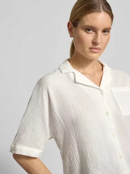 Bluzka koszulowa o kroju regular fit z czystej bawełny model THYRA' Only niebieska
