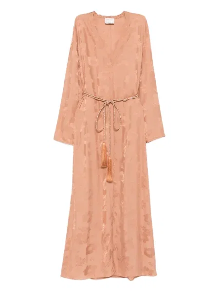 Maksi sukienka maxi Forte Forte w kwiatki garniturowa różowa