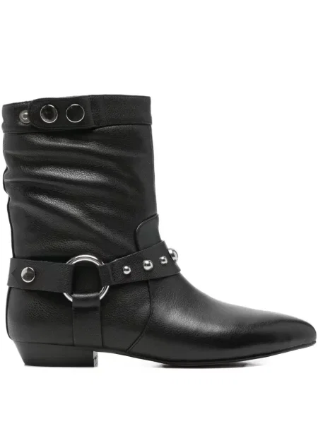 Botine Bibi Lou din piele cu tepi negru
