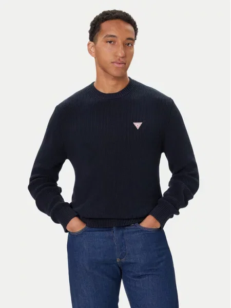 Guess Jeans sweter granatowy