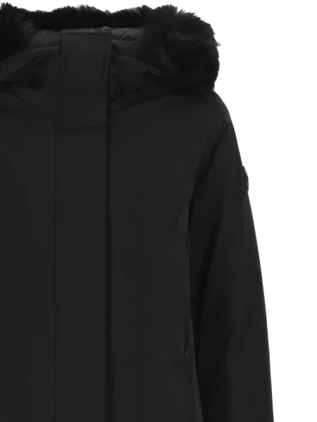 Garnitură de blană palton de blană Colmar cu glugă cu blană negru