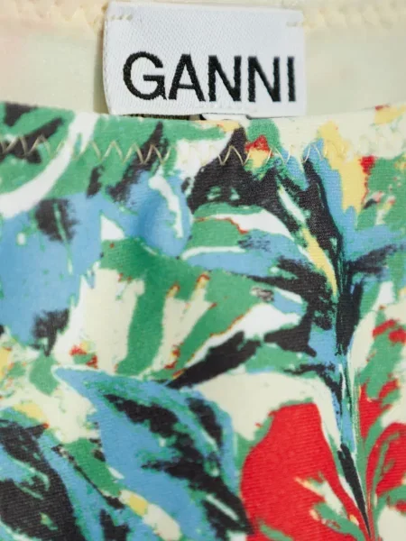 Gėlėtas raštuotas bikinis Ganni mėlyna